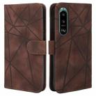 For Sony Xperia 5 III Skin Feel Geometric Lines Leather Phone Case(Brown) - 2