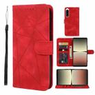 For Sony Xperia 5 IV Skin Feel Geometric Lines Leather Phone Case(Red) - 1