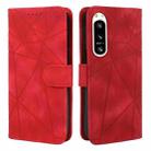 For Sony Xperia 5 IV Skin Feel Geometric Lines Leather Phone Case(Red) - 2
