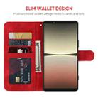 For Sony Xperia 5 IV Skin Feel Geometric Lines Leather Phone Case(Red) - 3