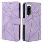 For Sony Xperia 5 IV Skin Feel Geometric Lines Leather Phone Case(Purple) - 2