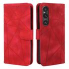 For Sony Xperia 5 V Skin Feel Geometric Lines Leather Phone Case(Red) - 2