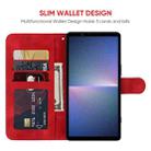 For Sony Xperia 5 V Skin Feel Geometric Lines Leather Phone Case(Red) - 3