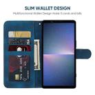 For Sony Xperia 5 V Skin Feel Geometric Lines Leather Phone Case(Blue) - 3