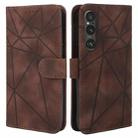 For Sony Xperia 5 V Skin Feel Geometric Lines Leather Phone Case(Brown) - 2