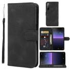 For Sony Xperia 10 II Skin Feel Geometric Lines Leather Phone Case(Black) - 1