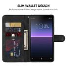 For Sony Xperia 10 II Skin Feel Geometric Lines Leather Phone Case(Black) - 3