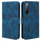 For Sony Xperia 10 II Skin Feel Geometric Lines Leather Phone Case(Blue) - 2