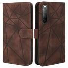 For Sony Xperia 10 II Skin Feel Geometric Lines Leather Phone Case(Brown) - 2