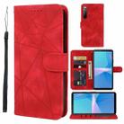 For Sony Xperia 10 III Skin Feel Geometric Lines Leather Phone Case(Red) - 1