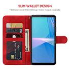For Sony Xperia 10 III Skin Feel Geometric Lines Leather Phone Case(Red) - 3