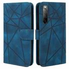 For Sony Xperia 10 III Skin Feel Geometric Lines Leather Phone Case(Blue) - 2