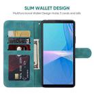 For Sony Xperia 10 III Skin Feel Geometric Lines Leather Phone Case(Green) - 3