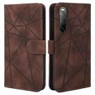 For Sony Xperia 10 III Skin Feel Geometric Lines Leather Phone Case(Brown) - 2