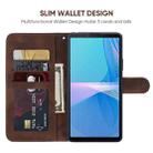 For Sony Xperia 10 III Skin Feel Geometric Lines Leather Phone Case(Brown) - 3