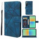 For Sony Xperia 10 IV Skin Feel Geometric Lines Leather Phone Case(Blue) - 1