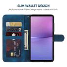 For Sony Xperia 10 V Skin Feel Geometric Lines Leather Phone Case(Blue) - 3