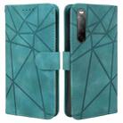 For Sony Xperia 10 V Skin Feel Geometric Lines Leather Phone Case(Green) - 2