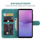 For Sony Xperia 10 V Skin Feel Geometric Lines Leather Phone Case(Green) - 3