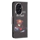 For Honor 200 Colored Drawing Pattern Leather Phone Case(Bear) - 3