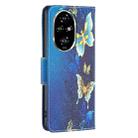 For Honor 200 Pro Colored Drawing Pattern Leather Phone Case(Gold Butterfly) - 3