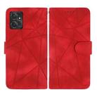 For Motorola Moto G Power 2023 Skin Feel Geometric Lines Leather Phone Case(Red) - 2