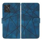 For Motorola Moto G Power 2023 Skin Feel Geometric Lines Leather Phone Case(Blue) - 2