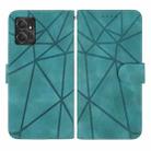 For Motorola Moto G Power 2023 Skin Feel Geometric Lines Leather Phone Case(Green) - 2