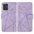 For Motorola Moto G Power 2023 Skin Feel Geometric Lines Leather Phone Case(Purple) - 2