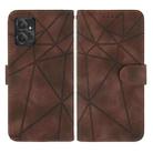 For Motorola Moto G Power 2023 Skin Feel Geometric Lines Leather Phone Case(Brown) - 3