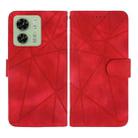 For Motorola Edge 40 Skin Feel Geometric Lines Leather Phone Case(Red) - 2