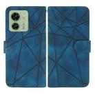 For Motorola Edge 40 Skin Feel Geometric Lines Leather Phone Case(Blue) - 2