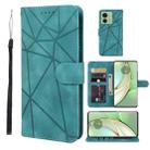 For Motorola Edge 40 Skin Feel Geometric Lines Leather Phone Case(Green) - 1