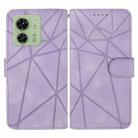 For Motorola Edge 40 Skin Feel Geometric Lines Leather Phone Case(Purple) - 2