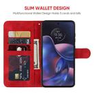 For Motorola Edge 2022 Skin Feel Geometric Lines Leather Phone Case(Red) - 3