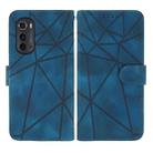 For Motorola Edge 2022 Skin Feel Geometric Lines Leather Phone Case(Blue) - 2