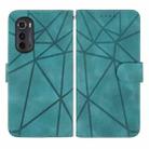 For Motorola Edge 2022 Skin Feel Geometric Lines Leather Phone Case(Green) - 2