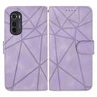 For Motorola Edge 2022 Skin Feel Geometric Lines Leather Phone Case(Purple) - 2