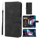 For Motorola Edge+ 2022 Skin Feel Geometric Lines Leather Phone Case(Black) - 1