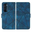 For Motorola Edge+ 2022 Skin Feel Geometric Lines Leather Phone Case(Blue) - 2