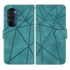 For Motorola Edge+ 2022 Skin Feel Geometric Lines Leather Phone Case(Green) - 2