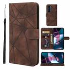 For Motorola Edge+ 2022 Skin Feel Geometric Lines Leather Phone Case(Brown) - 1