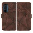 For Motorola Edge+ 2022 Skin Feel Geometric Lines Leather Phone Case(Brown) - 2