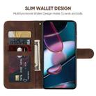 For Motorola Edge+ 2022 Skin Feel Geometric Lines Leather Phone Case(Brown) - 3