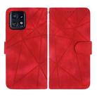 For Motorola Edge+ 2023 Skin Feel Geometric Lines Leather Phone Case(Red) - 2