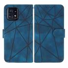 For Motorola Edge+ 2023 Skin Feel Geometric Lines Leather Phone Case(Blue) - 2