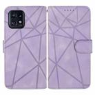 For Motorola Edge+ 2023 Skin Feel Geometric Lines Leather Phone Case(Purple) - 2