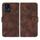 For Motorola Edge+ 2023 Skin Feel Geometric Lines Leather Phone Case(Brown) - 2