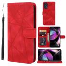 For Motorola Moto G 5G 2022 Skin Feel Geometric Lines Leather Phone Case(Red) - 1