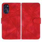 For Motorola Moto G 5G 2022 Skin Feel Geometric Lines Leather Phone Case(Red) - 2